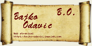 Bajko Odavić vizit kartica